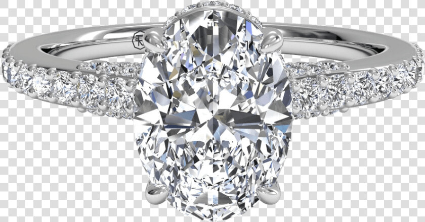 Ritani French set Diamond Band Engagement Ring   Oval French Set Engagement Ring  HD Png DownloadTransparent PNG