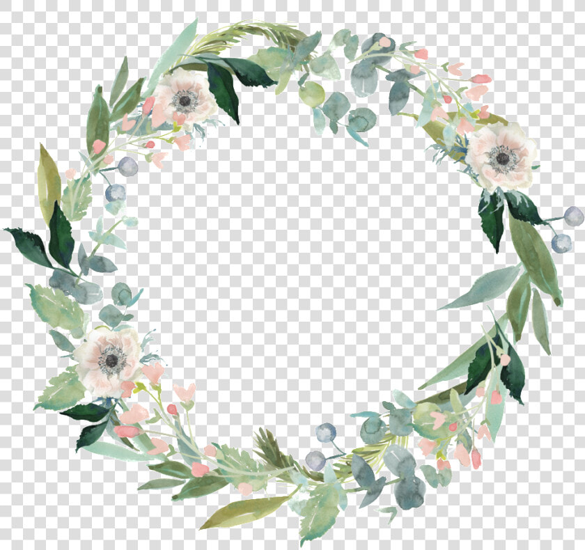 Fresh Garland Decorative Border Png   Thank You With Floral Wreath  Transparent PngTransparent PNG