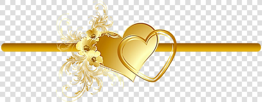  gold  heart  flowers  vinesandleaves  divider  header   Gold Flower Decorative Frames Png  Transparent PngTransparent PNG