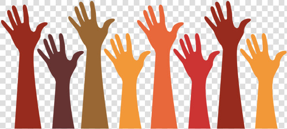 Diversity Hands Of Different Colours Reaching Skyward   Congregation Meeting  HD Png DownloadTransparent PNG
