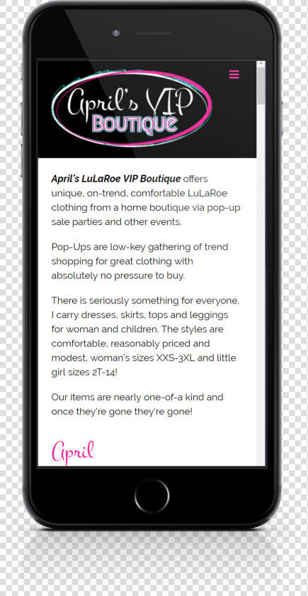 Website Design  amp  Development For April S Vip Lularoe   Smartphone  HD Png DownloadTransparent PNG