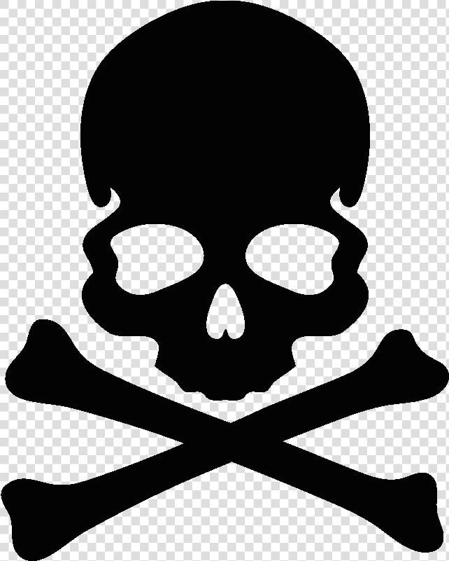 Sticker Tête De Mort  amp  Os Noirs   Simple Skull And Crossbones  HD Png DownloadTransparent PNG