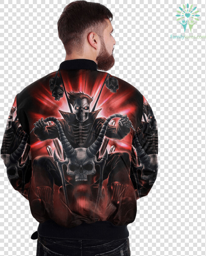 Skull Biker Over Print Jacket  tag Familyloves   Hold A Beast An Angel  HD Png DownloadTransparent PNG