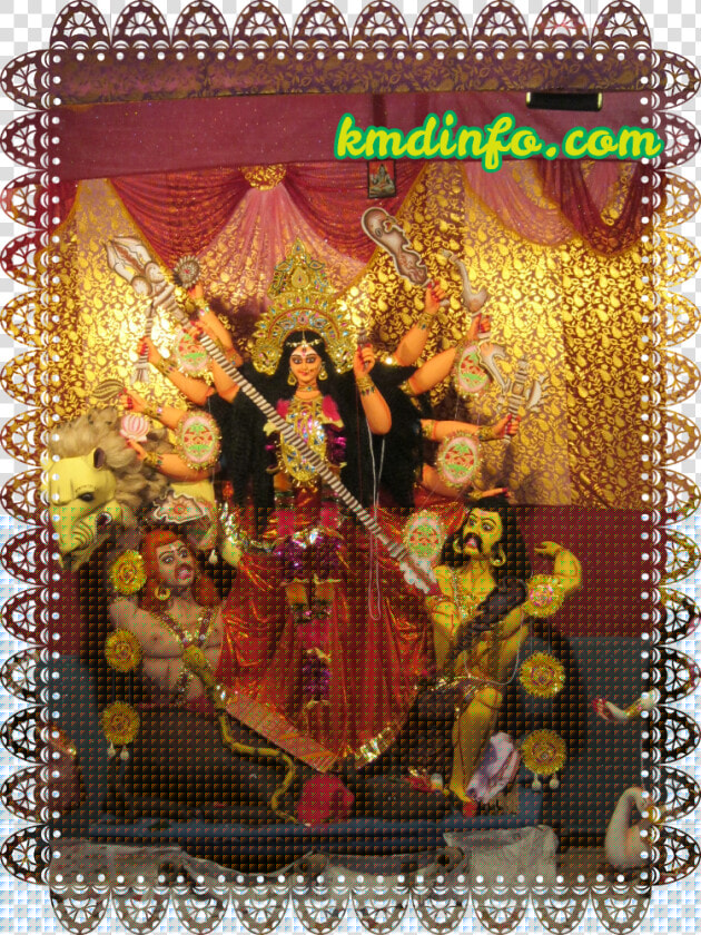 Jambari Sarbojanin Durga Puja Protima   Floral Design  HD Png DownloadTransparent PNG