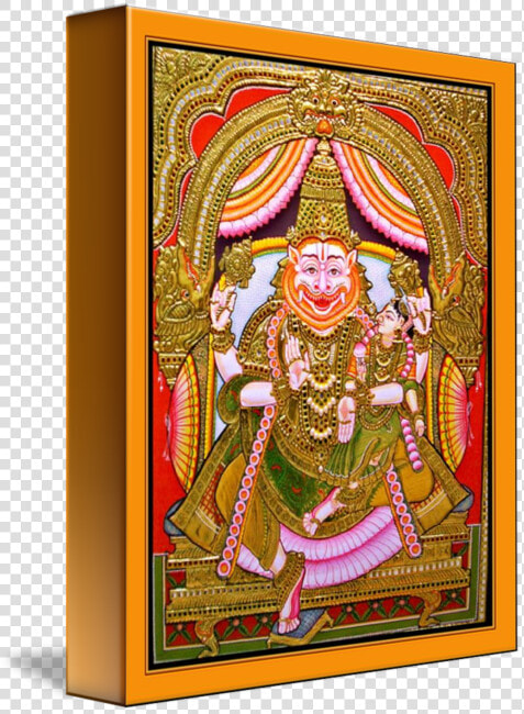 Thanjavur Painting Art Hinduism   Lakshmi Narasimha Tanjore Painting  HD Png DownloadTransparent PNG