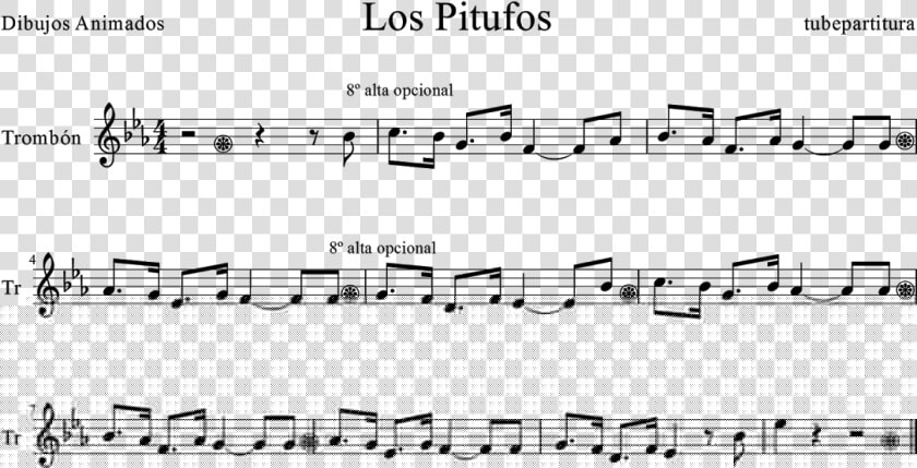 Tubescore The Smurfs Sheet Music For Trombone The Smurfs   Sheet Music  HD Png DownloadTransparent PNG