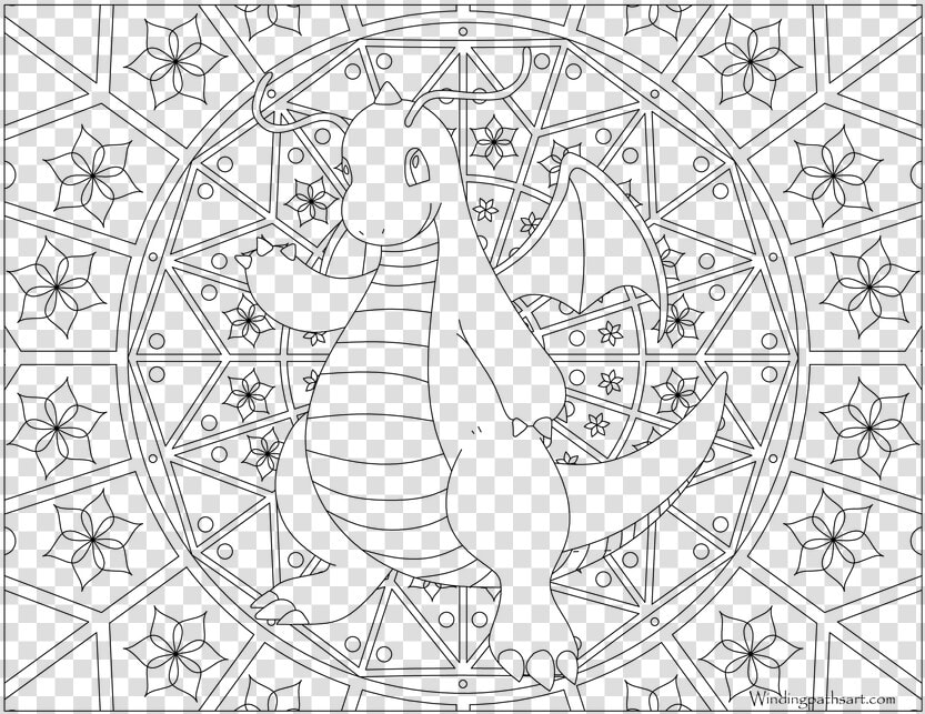Pokemon Coloring Pages Dragonite  HD Png DownloadTransparent PNG
