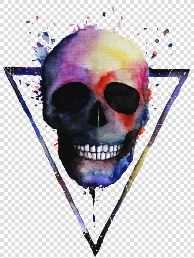 Skeleton  Art  Watercolor  Android Wallpaper   Colorful Skull Art  HD Png DownloadTransparent PNG