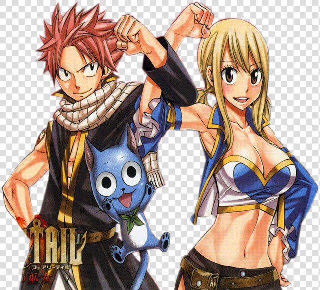 Fairy Tail Hintergrund Titled Nalu   Natsu Lucy And Happy  HD Png DownloadTransparent PNG