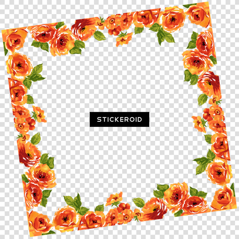 Flower Border Design Png   Png Download   Flower Design Border Orange  Transparent PngTransparent PNG