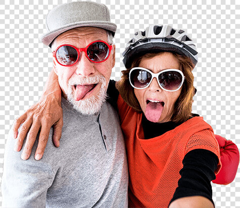 Old Couple In Shades With Tongues Out For A Selfie   Seniors Cool  HD Png DownloadTransparent PNG