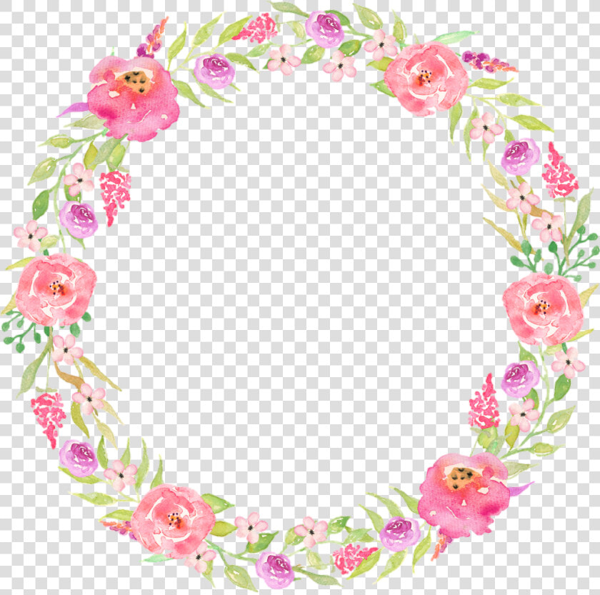Flower Preservation Wreath Image Garland   Floral Frame Pink  HD Png DownloadTransparent PNG