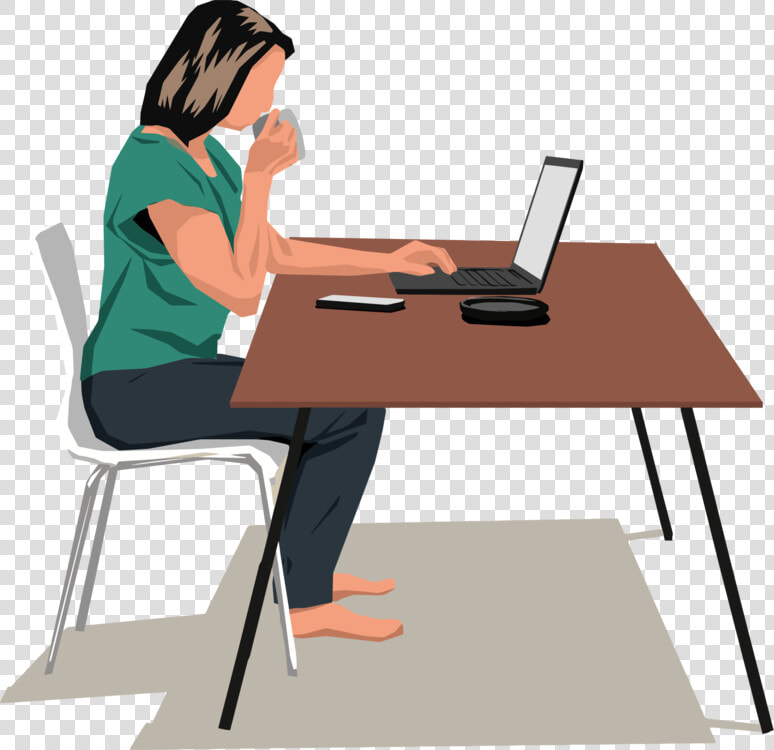 Standing human Behavior angle   Person Sitting At Computer Clipart  HD Png DownloadTransparent PNG