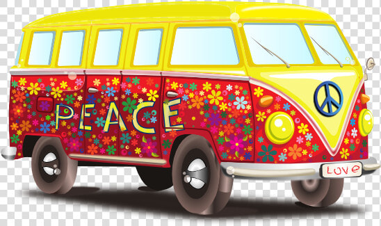 Peace And Love Vw Bus 555px   Love And Peace Bus  HD Png DownloadTransparent PNG
