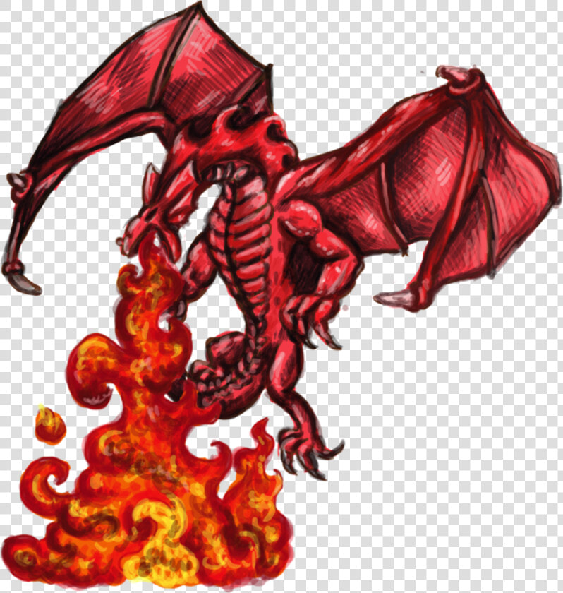 Transparent Red Fire Png   Fire Breathing Dragon Cartoon Png  Png DownloadTransparent PNG
