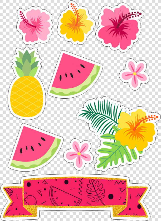 Topo De Bolo Tema Tropical Para Imprimir  HD Png DownloadTransparent PNG