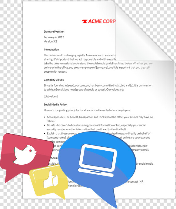 Sample Social Media Policies   Brochure  HD Png DownloadTransparent PNG