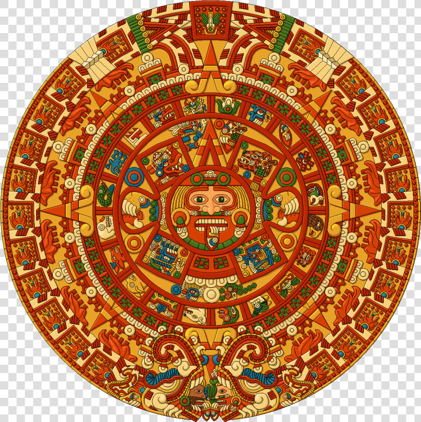 Aztec Sun Stone Colored  HD Png DownloadTransparent PNG