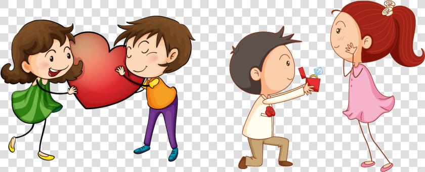 Conversation Clipart Boy Girl Conversation   Cartoon Boy Proposing Girl  HD Png DownloadTransparent PNG