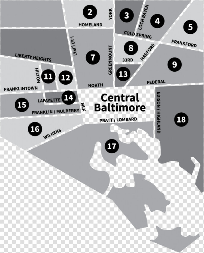 Supplemental Service Zones In Baltimore   Baltimore Zones  HD Png DownloadTransparent PNG