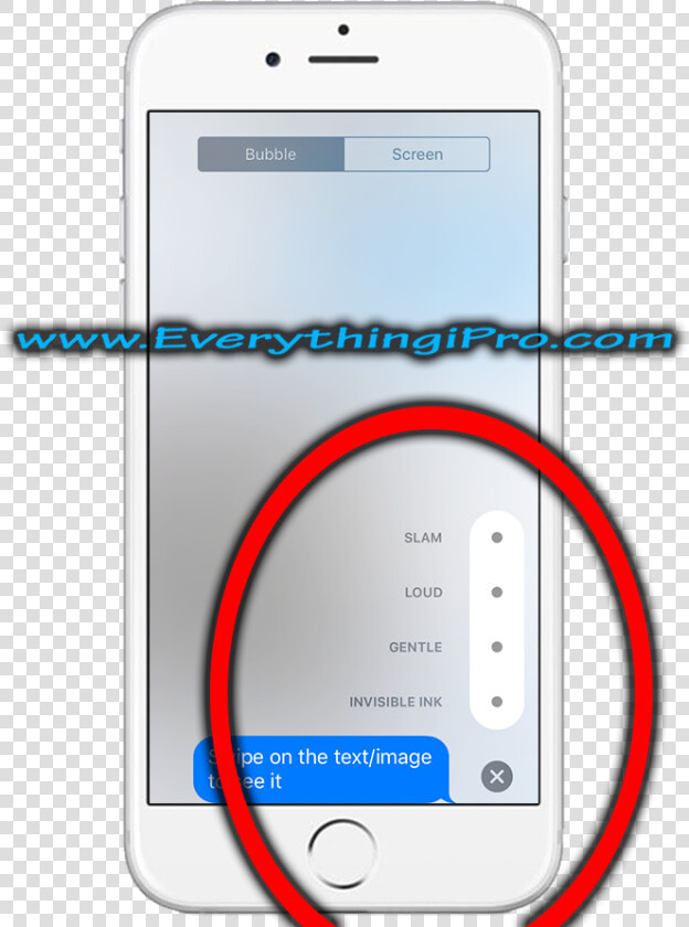 Slam  Loud  Gentle And Invisible Ink Ios 10 Messages   Smartphone  HD Png DownloadTransparent PNG