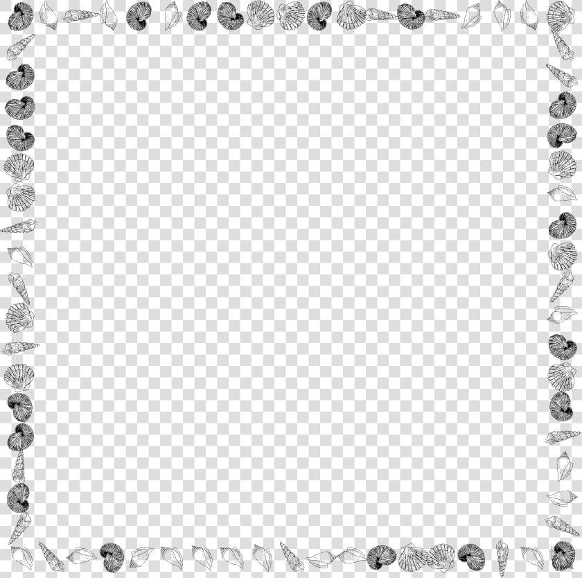 Svg Freeuse Library Seashells Clipart Boarder   Seashell Borders Clipart Black And White  HD Png DownloadTransparent PNG