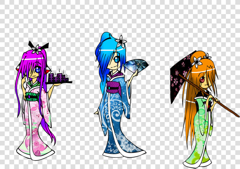 Kimono girls   Illustration  HD Png DownloadTransparent PNG
