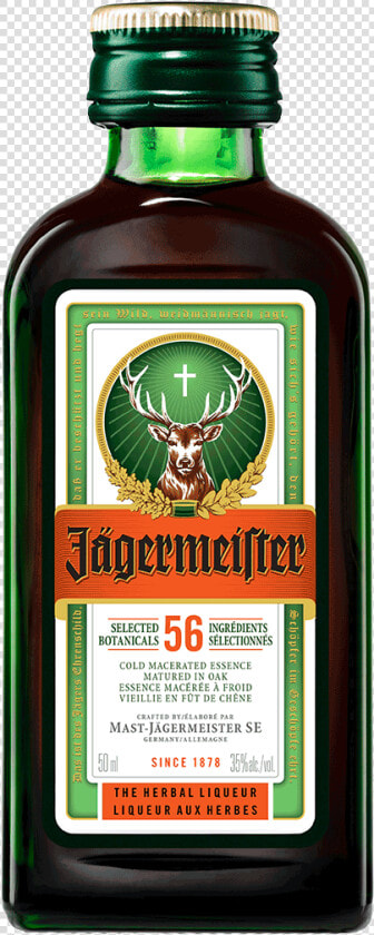 Jagermeister 50 Ml   Jagermeister Miniatures  HD Png DownloadTransparent PNG