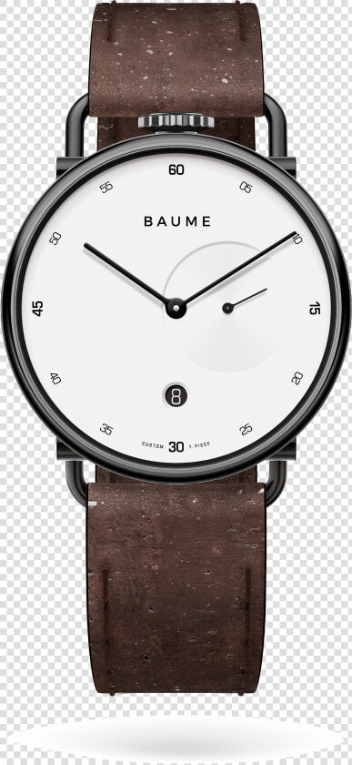 41mmdate Unisex Custom Watch Ronda Black Case Brown   Skagen Ancher Nato  HD Png DownloadTransparent PNG
