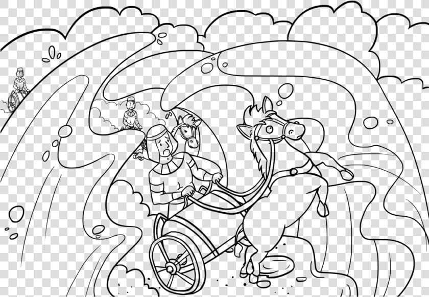 Art monochrome line Art   Red Sea Crossing Of The Exodus Coloring  HD Png DownloadTransparent PNG