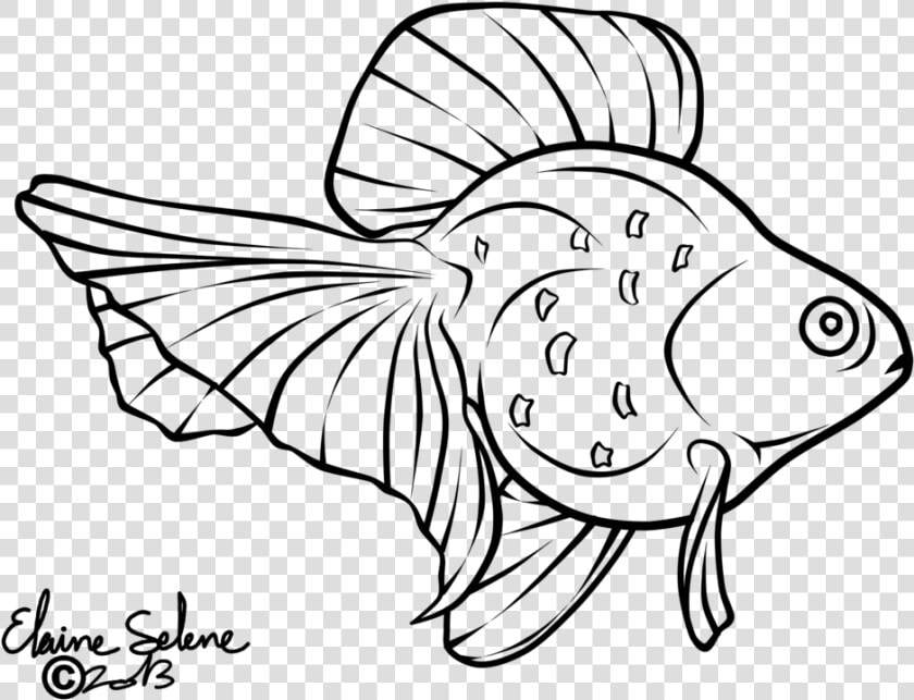 Goldfish Fish Outline Drawings   Png Download   Gold Fish Line Art  Transparent PngTransparent PNG