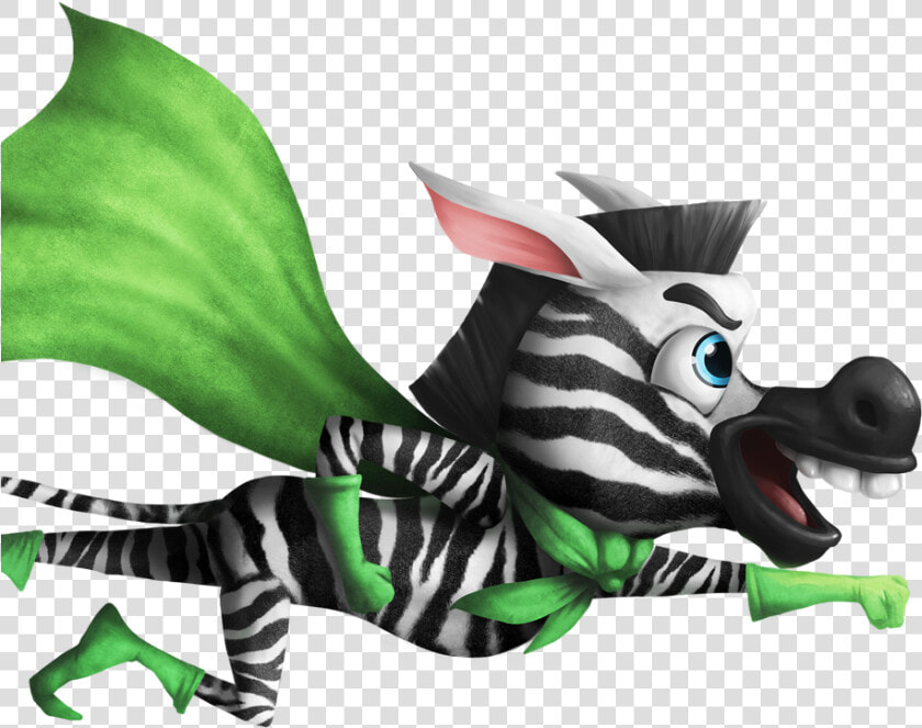 Flying Zebra Hero With A Green Cape  Gloves  And Boots   Illustration  HD Png DownloadTransparent PNG
