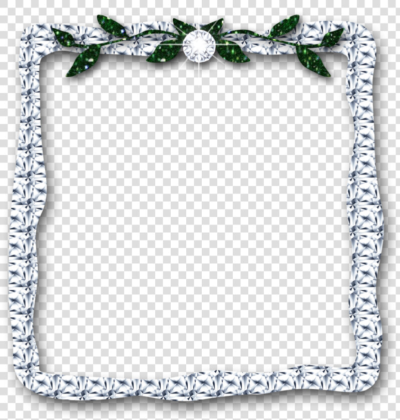 Frame Clipart Diamond Leaves Digital Download Silver   Blue And Silver Frame  HD Png DownloadTransparent PNG