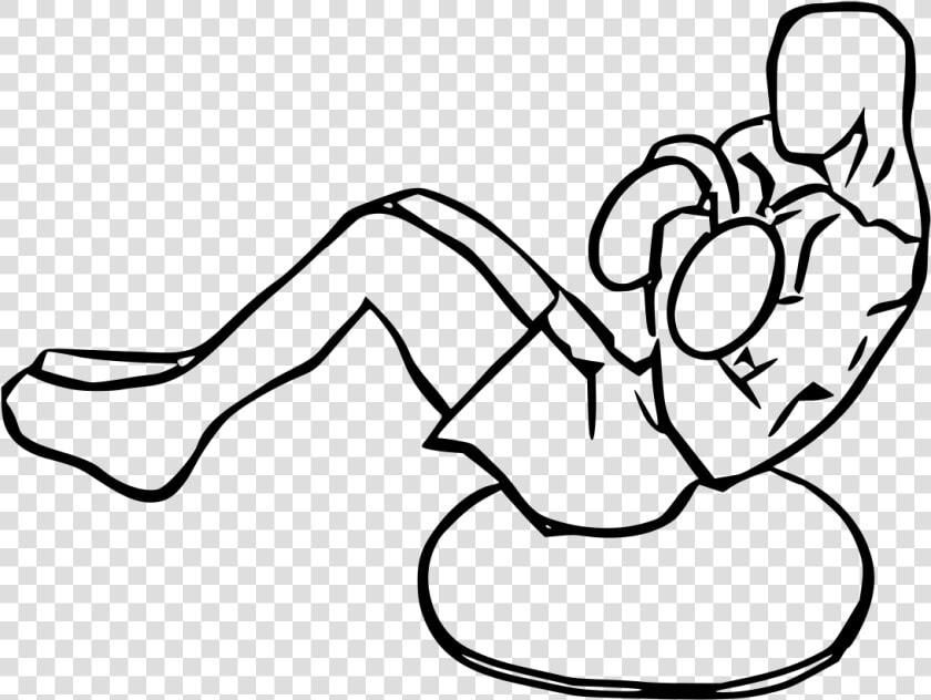 Biceps Curl V Sit On Dome With Dumbbells   V Sit Clipart Black And White  HD Png DownloadTransparent PNG