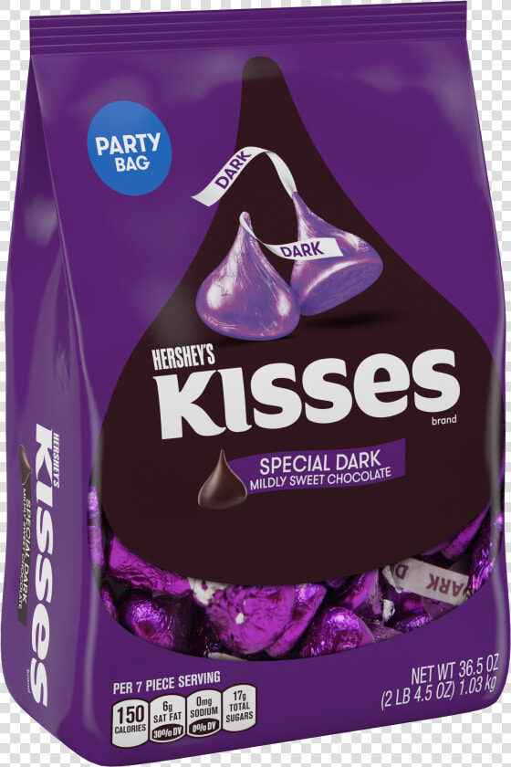 Kisses  Special Dark Mildly Sweet Chocolate Candy    Dark Chocolate Hershey Kisses  HD Png DownloadTransparent PNG