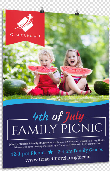 4th Of July Family Picnic Poster Template Preview   Watermelon  HD Png DownloadTransparent PNG