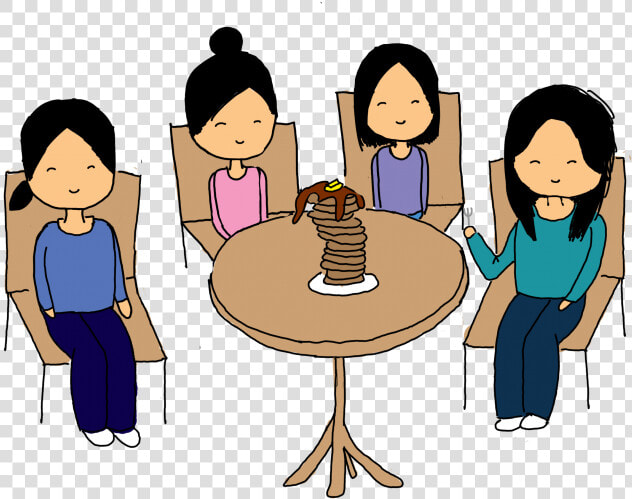 Cat S Out Of The Bag   Cartoon Of Four Sisters  HD Png DownloadTransparent PNG