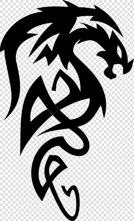 Tribal  Drake  Dragon  Mythological  Mythical   Dragon Black And White Png  Transparent PngTransparent PNG