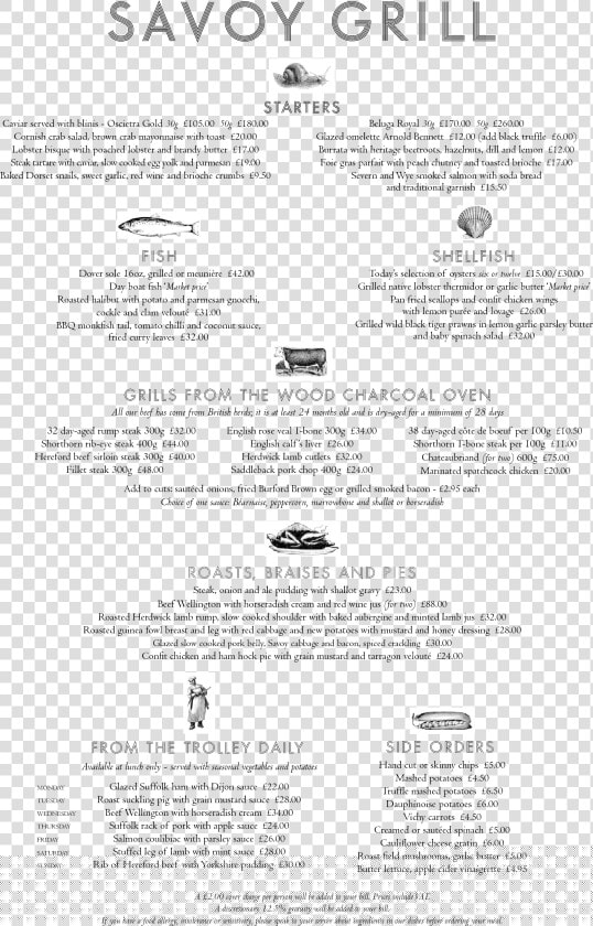 The Savoy French Cuisine Savoy Grill Restaurant Menu   Savoy Grill Gordon Ramsay Menu  HD Png DownloadTransparent PNG