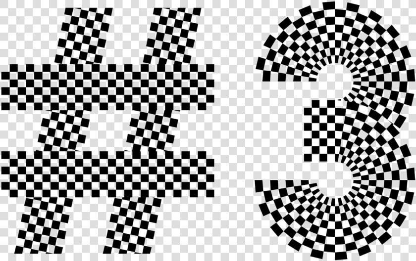Black And White Checkered Number 3  HD Png DownloadTransparent PNG
