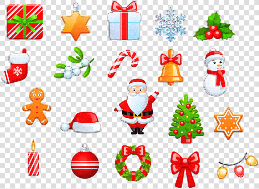 Iconos De Navidad De Fieltro  Iconos De La Navidad   Christmas Cartoon Icons  HD Png DownloadTransparent PNG