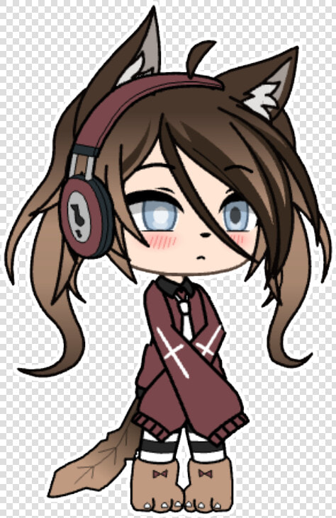  gachalife  gacha  edit  cute  girl  dog  black  red   Gacha Life Cute Girl  HD Png DownloadTransparent PNG