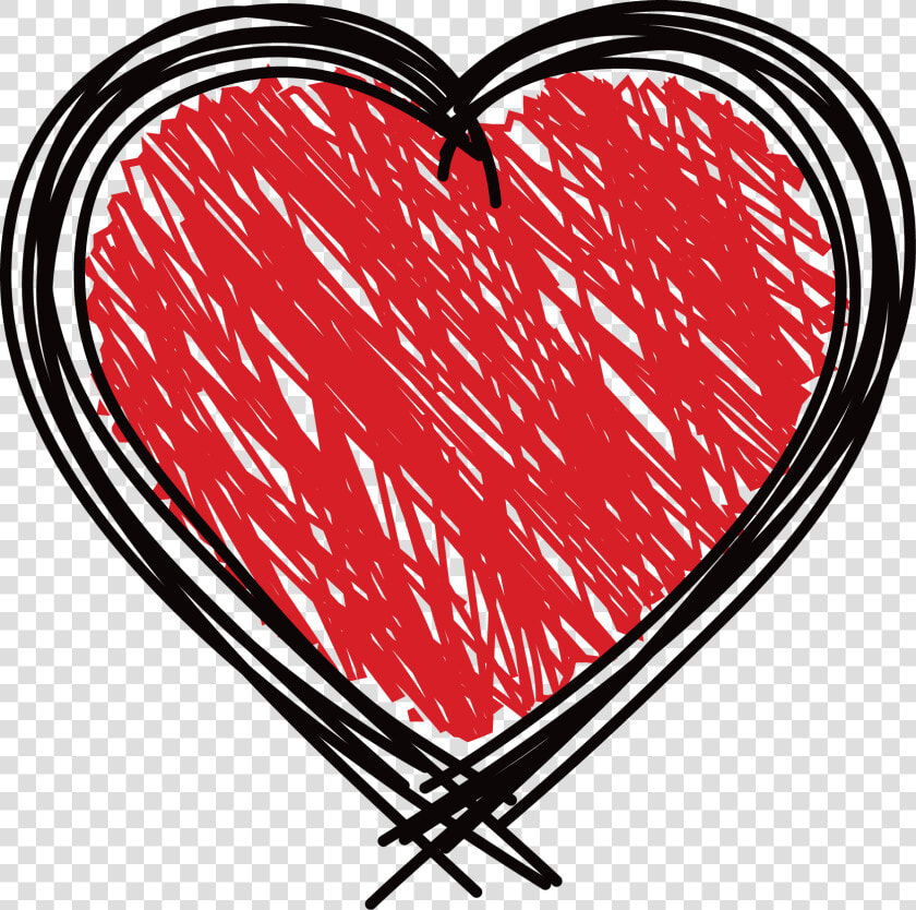 Heart Doodle Drawing Clip Art Graffiti Painted   Heart Pencil Vector  HD Png DownloadTransparent PNG