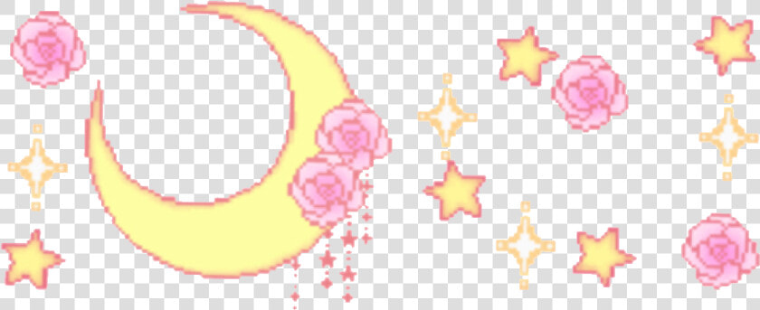  moon  stars  flowers  sparkles  pastel  pasteltheme   Sailor Moon Transparent Gif  HD Png DownloadTransparent PNG