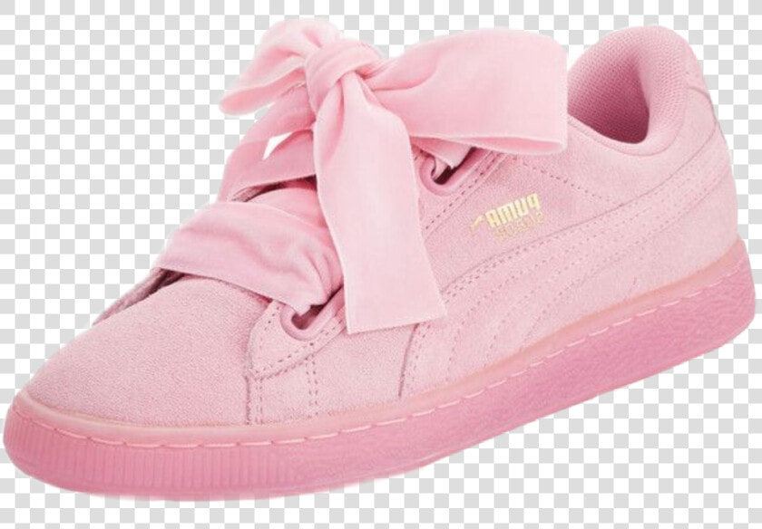  puma  aesthetic  pinkaesthetic  pink  pinkcolor  sneakers   Pink Puma Ribbon Shoes  HD Png DownloadTransparent PNG