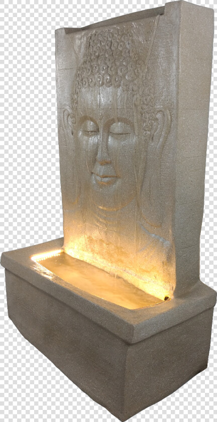 Rock Carved Lord Buddha Face Water Fountain For Home   Stele  HD Png DownloadTransparent PNG