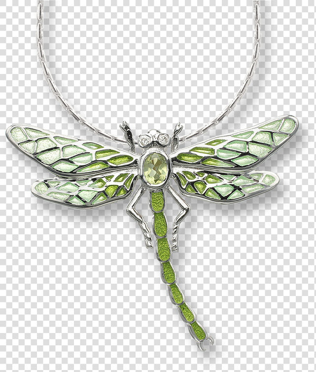 Nicole Barr Designs Sterling Silver Dragonfly Necklace green   Necklace Dragonfly  HD Png DownloadTransparent PNG