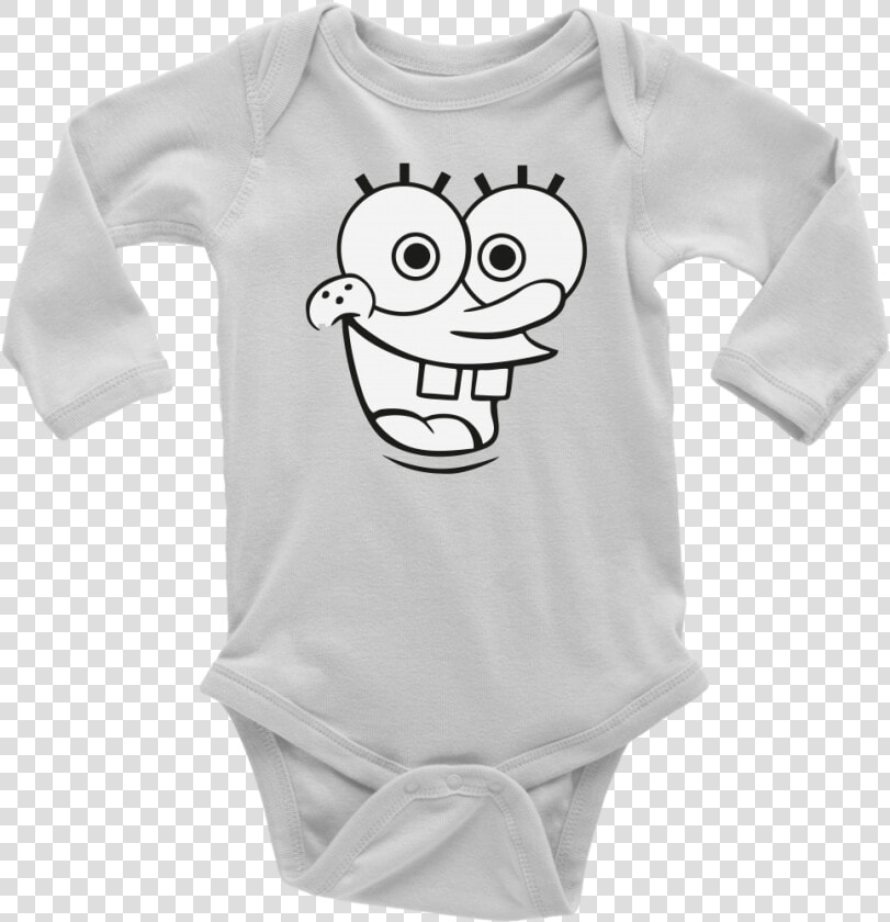 New Long Sleeve Baby Bodysuit Spongebob Face Size Nb   Infant Bodysuit  HD Png DownloadTransparent PNG