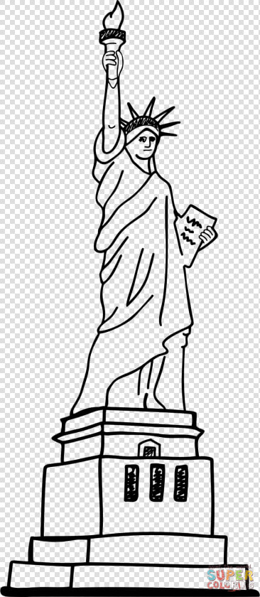 Statue Of Liberty Coloring Page Bell Free Printable   Statue De La Liberté Coloriage  HD Png DownloadTransparent PNG