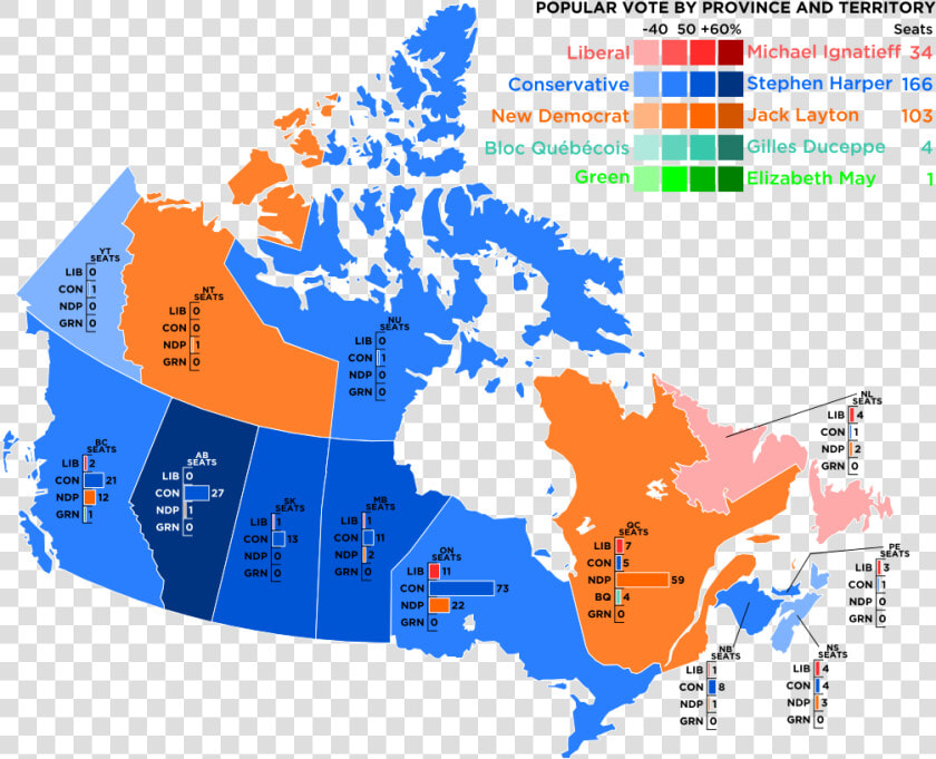1000px canada 2011 Federal Election   Canada Election Results 2019  HD Png DownloadTransparent PNG